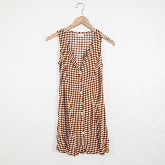 Reformation Brown and White Checkered Mini Dress - Picture 5 of 12
